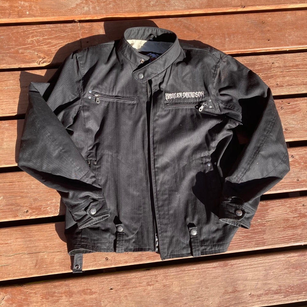 Men’s Harley Davidson jacket zip up riding jacket